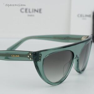BRAND NEW Celine CL40228I 93B Green Grey Gradient Geometric Women Sunglasses